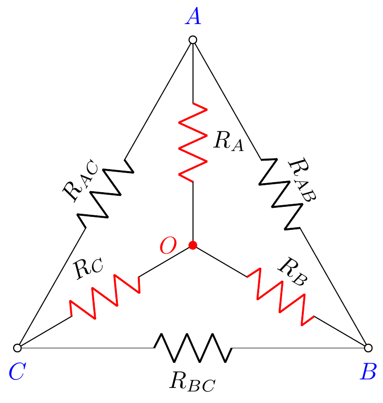Topologia Triangolo-Stella e Stella-Triangolo di resistenze